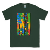 Sports Green autism american flag Classic Tee - MaliasSmallBusiness