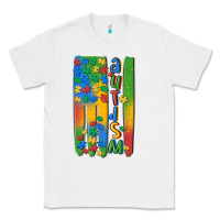 White autism american flag Classic Tee - MaliasSmallBusiness