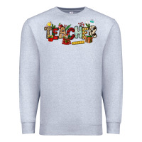 Heather Grey Christmas Teacher Premium Sweatshirt - NancyCooperArtShop