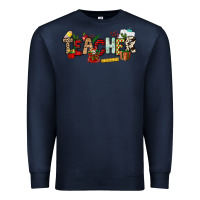 Navy Christmas Teacher Premium Sweatshirt - NancyCooperArtShop