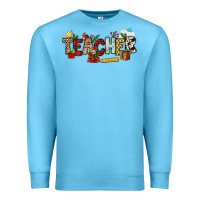Ocean Blue Christmas Teacher Premium Sweatshirt - NancyCooperArtShop