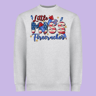 Little Miss Firecracker Heavyweight Sweatshirt Designed By Maliassmallbusiness