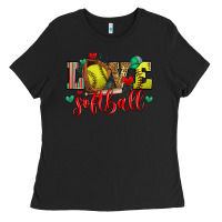 Black love softball Ladies Tee - Zillion Design Studio