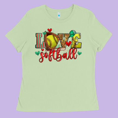Love Softball Ladies Tee Designed By Zillion Design Studio