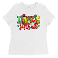 White love softball Ladies Tee - Zillion Design Studio