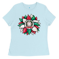 Baby Blue sunflower i̇talian flag Ladies Tee - JahusDesignShop
