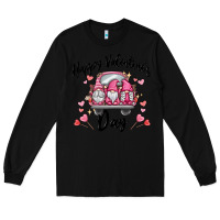 Black happy valentine's day gnome truck Long Sleeve Tee - MaliasSmallBusiness
