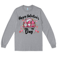 Heather Grey happy valentine's day gnome truck Long Sleeve Tee - MaliasSmallBusiness