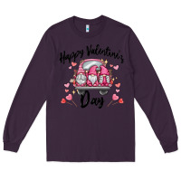 Plum happy valentine's day gnome truck Long Sleeve Tee - MaliasSmallBusiness