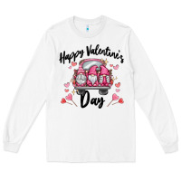 White happy valentine's day gnome truck Long Sleeve Tee - MaliasSmallBusiness