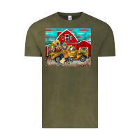 Vintage Olive western truck farm animals mousepad Vintage Tee - BarkalooDesign
