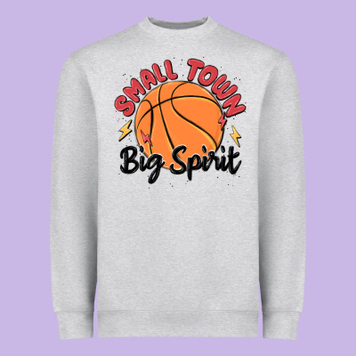 Small Town Big Spirit Heavyweight Sweatshirt Designed By Maliassmallbusiness