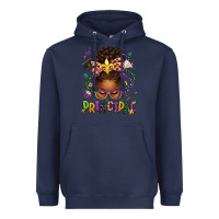 Navy mardi gras principal afro messy bun Heavyweight Hoodie - texasbilliewilder