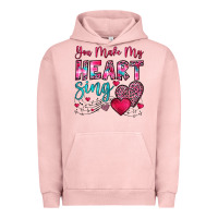 Pigment Salmon you make my heart sing Urban Hoodie - OliviaCreatesArt