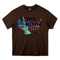 Chocolate Brown Merica Merica Merica vibes 4th of july Heavy Core Tee - CowGirlArtShop