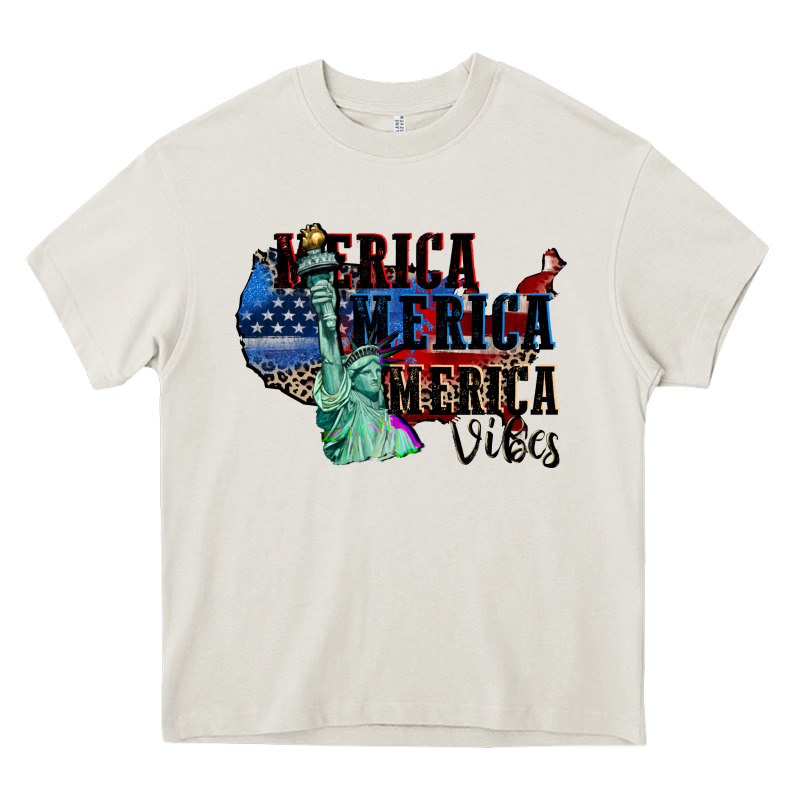Merica Merica Merica Vibes 4th Of July Heavy Core Tee by CowGirlArtShop | Teevron