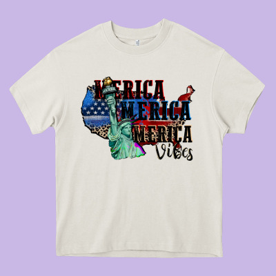 Merica Merica Merica Vibes 4th Of July Heavy Core Tee Designed By Cowgirlartshop