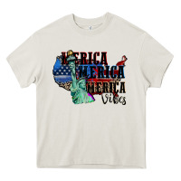 Cream Merica Merica Merica vibes 4th of july Heavy Core Tee - CowGirlArtShop