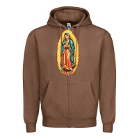 Chestnut our lady of guadalupe Zipper Hoodie - LillyAllenDesigns