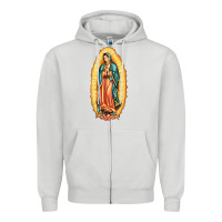 Dove Grey our lady of guadalupe Zipper Hoodie - LillyAllenDesigns