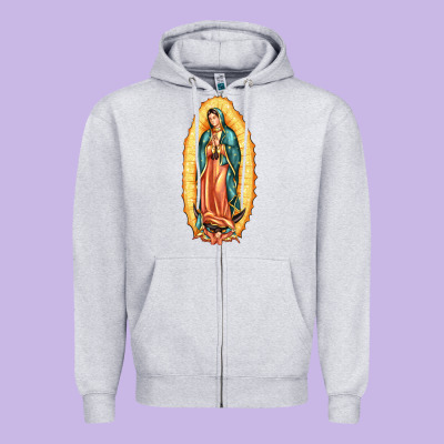 Our Lady Of Guadalupe Zipper Hoodie Designed By Lillyallendesigns