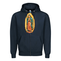 Navy our lady of guadalupe Zipper Hoodie - LillyAllenDesigns