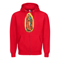Red our lady of guadalupe Zipper Hoodie - LillyAllenDesigns