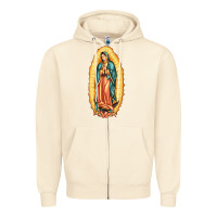 Sandshell our lady of guadalupe Zipper Hoodie - LillyAllenDesigns