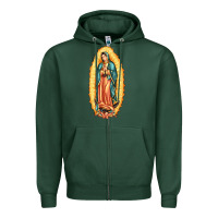 Sports Green our lady of guadalupe Zipper Hoodie - LillyAllenDesigns
