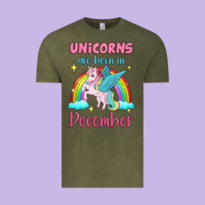 Unicorns Are Born In December Vintage Tee Designed By Jasminsmagicworld