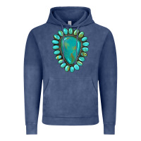 Vintage Denim western gemstone turquoise Vintage Hoodie - Artiststas