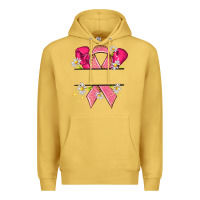 Antique Gold Personalized Breast Cancer ribbon Premium Hoodie - NancyCooperArtShop