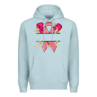 Blue Mist Personalized Breast Cancer ribbon Premium Hoodie - NancyCooperArtShop