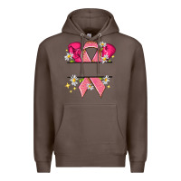 Coffee Personalized Breast Cancer ribbon Premium Hoodie - NancyCooperArtShop