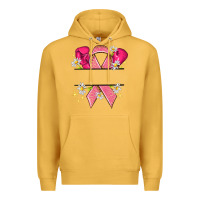 Mustard Personalized Breast Cancer ribbon Premium Hoodie - NancyCooperArtShop