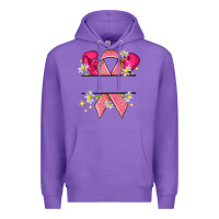 Purple Personalized Breast Cancer ribbon Premium Hoodie - NancyCooperArtShop
