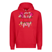 Red Personalized Breast Cancer ribbon Premium Hoodie - NancyCooperArtShop