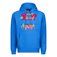 True Royal Personalized Breast Cancer ribbon Premium Hoodie - NancyCooperArtShop