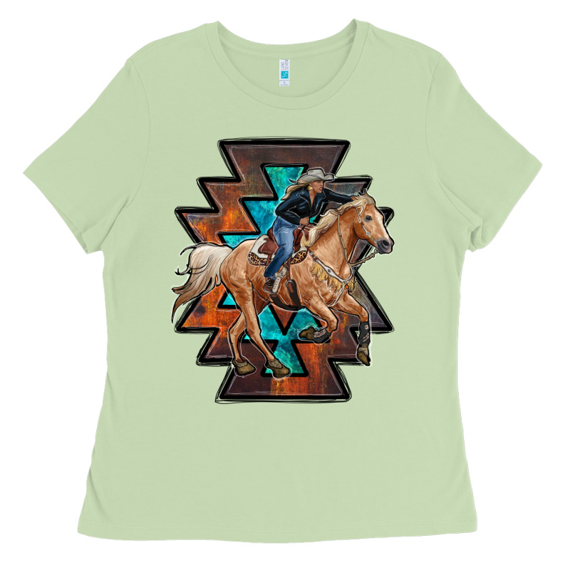 Cowgirl With Aztec Ladies Tee by RanaPortraitStore | Teevron