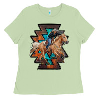 Matcha cowgirl with aztec Ladies Tee - RanaPortraitStore