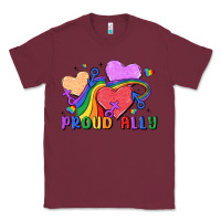 Burgundy proud ally Classic Tee - MaliasSmallBusiness