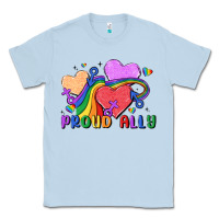 Dusty Blue proud ally Classic Tee - MaliasSmallBusiness