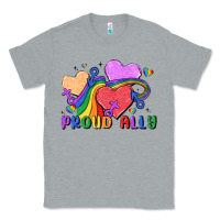 Heather Grey proud ally Classic Tee - MaliasSmallBusiness