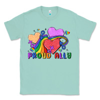 Seafoam proud ally Classic Tee - MaliasSmallBusiness
