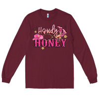 Burgundy howdy honey Long Sleeve Tee - MaliasSmallBusiness