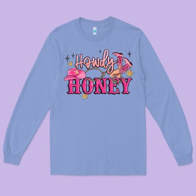 Howdy Honey Long Sleeve Tee Designed By Maliassmallbusiness