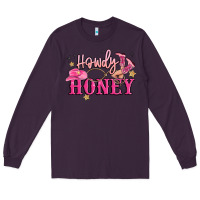Plum howdy honey Long Sleeve Tee - MaliasSmallBusiness