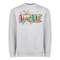 Heather Grey love school bus Heavyweight Sweatshirt - MaliasSmallBusiness