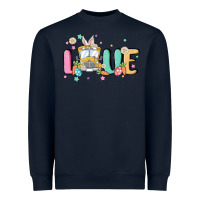 Navy love school bus Heavyweight Sweatshirt - MaliasSmallBusiness