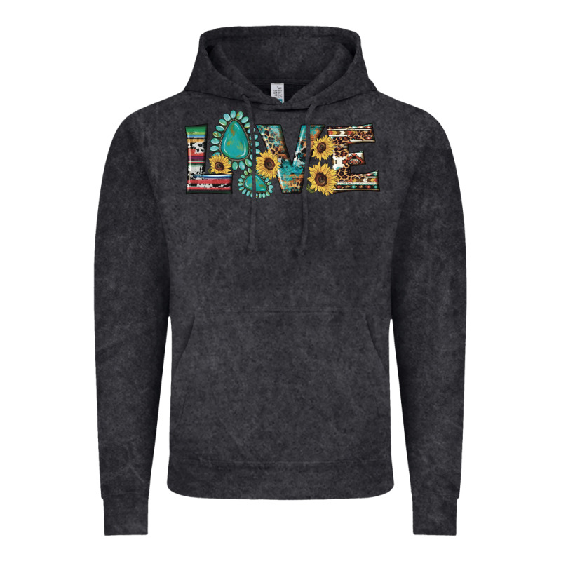 Western Gemstone Sunflowers Serape Leopard Turquoise Love Vintage Hoodie by Artiststas | Teevron